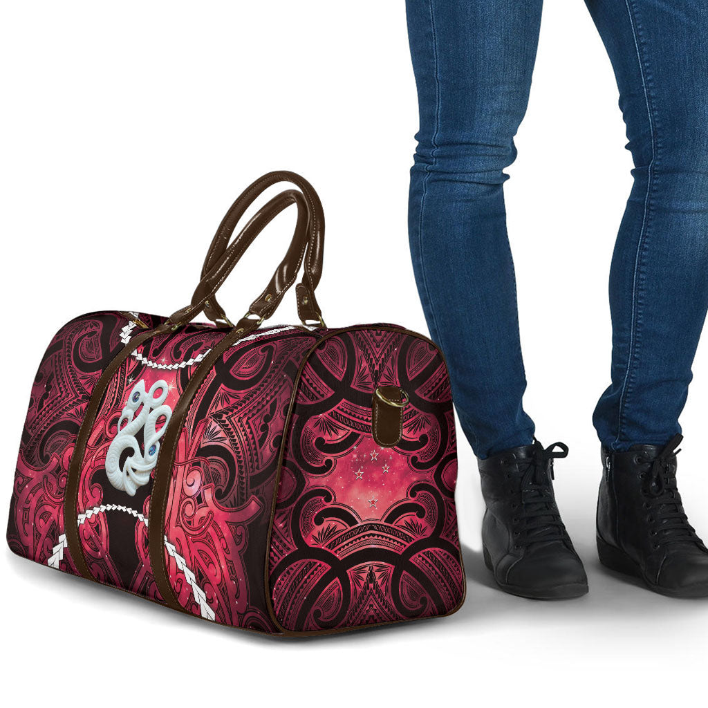 Maori Matariki Manaia Whero Travel Bag Maori Kowhaiwhai Pattern Galaxy