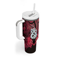 Personalised Maori Matariki Manaia Whero Tumbler With Handle Maori Kowhaiwhai Pattern Galaxy LT01 - Polynesian Pride