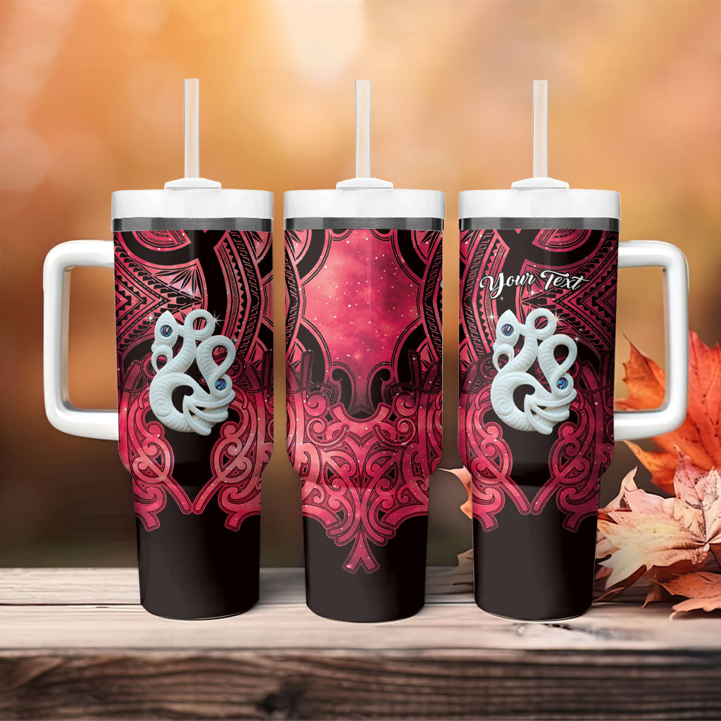 Personalised Maori Matariki Manaia Whero Tumbler With Handle Maori Kowhaiwhai Pattern Galaxy LT01 - Polynesian Pride