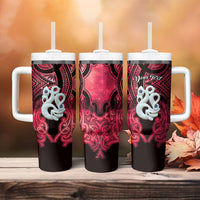 Personalised Maori Matariki Manaia Whero Tumbler With Handle Maori Kowhaiwhai Pattern Galaxy LT01 - Polynesian Pride