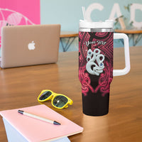 Personalised Maori Matariki Manaia Whero Tumbler With Handle Maori Kowhaiwhai Pattern Galaxy LT01 - Polynesian Pride