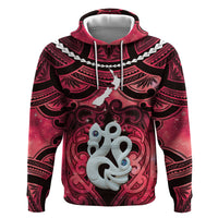 Personalised Maori Matariki Manaia Whero Zip Hoodie Maori Kowhaiwhai Pattern Galaxy