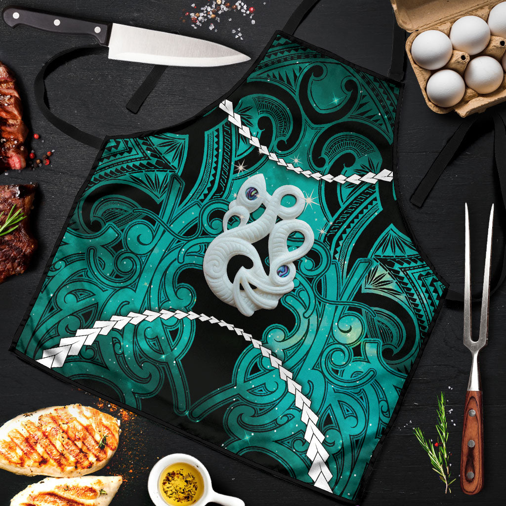 Maori Matariki Manaia Turquoise Apron Maori Kowhaiwhai Pattern Galaxy LT01 Turquoise - Polynesian Pride