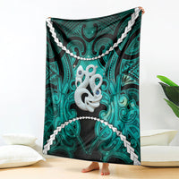 Maori Matariki Manaia Turquoise Blanket Maori Kowhaiwhai Pattern Galaxy