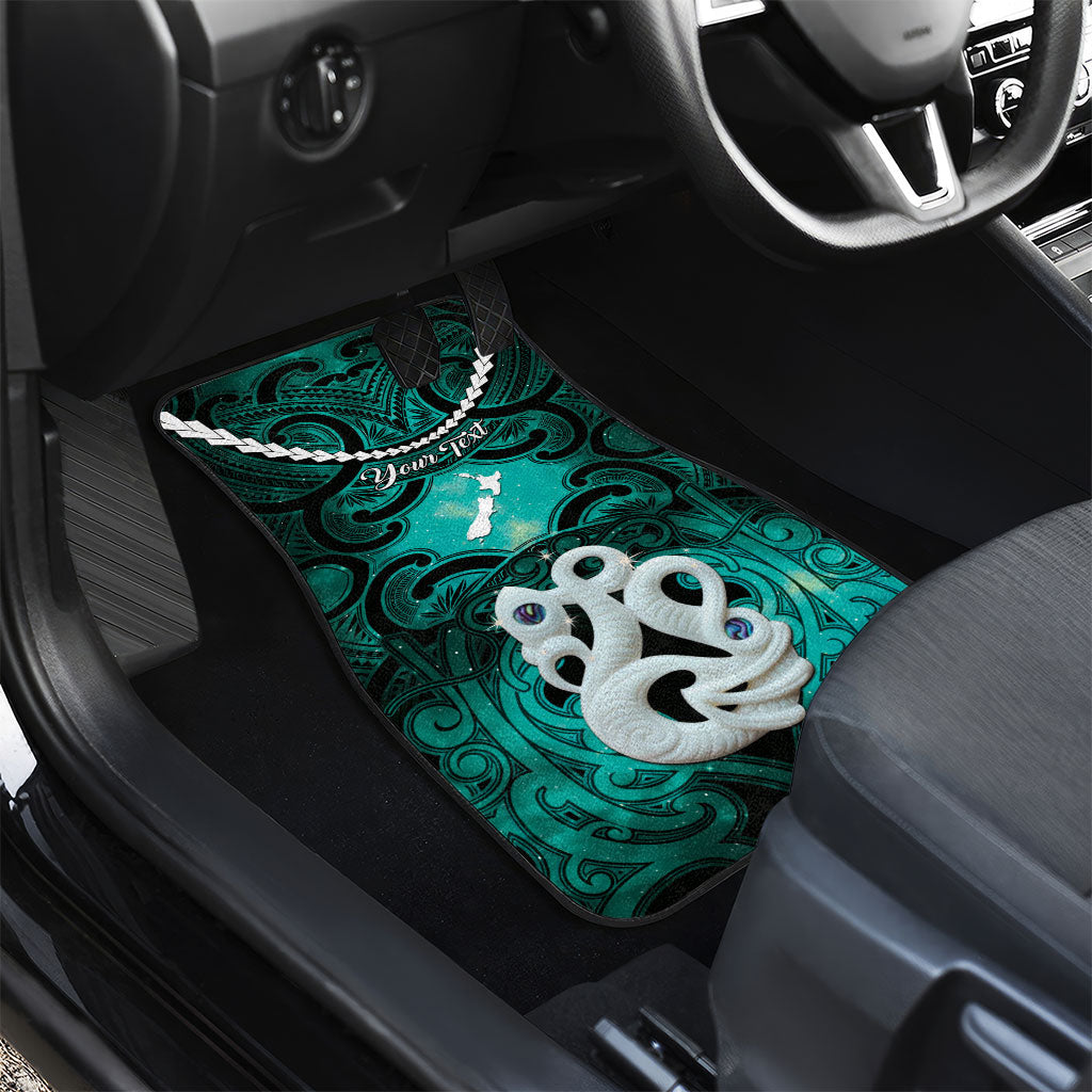Personalised Maori Matariki Manaia Turquoise Car Mats Maori Kowhaiwhai Pattern Galaxy