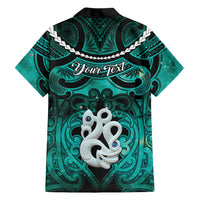 Personalised Maori Matariki Manaia Turquoise Family Matching Mermaid Dress and Hawaiian Shirt Maori Kowhaiwhai Pattern Galaxy LT01 - Polynesian Pride
