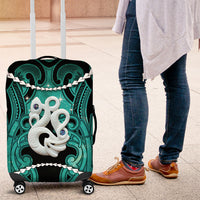 Maori Matariki Manaia Turquoise Luggage Cover Maori Kowhaiwhai Pattern Galaxy LT01 Turquoise - Polynesian Pride