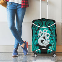 Maori Matariki Manaia Turquoise Luggage Cover Maori Kowhaiwhai Pattern Galaxy LT01 - Polynesian Pride