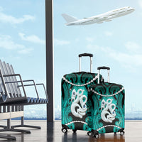 Maori Matariki Manaia Turquoise Luggage Cover Maori Kowhaiwhai Pattern Galaxy LT01 - Polynesian Pride