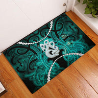 Maori Matariki Manaia Turquoise Rubber Doormat Maori Kowhaiwhai Pattern Galaxy LT01 - Polynesian Pride