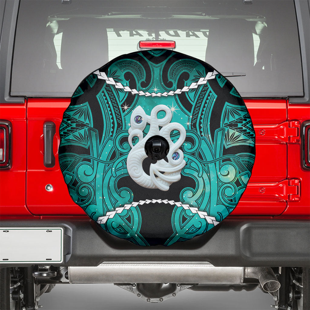 Maori Matariki Manaia Turquoise Spare Tire Cover Maori Kowhaiwhai Pattern Galaxy LT01 - Polynesian Pride