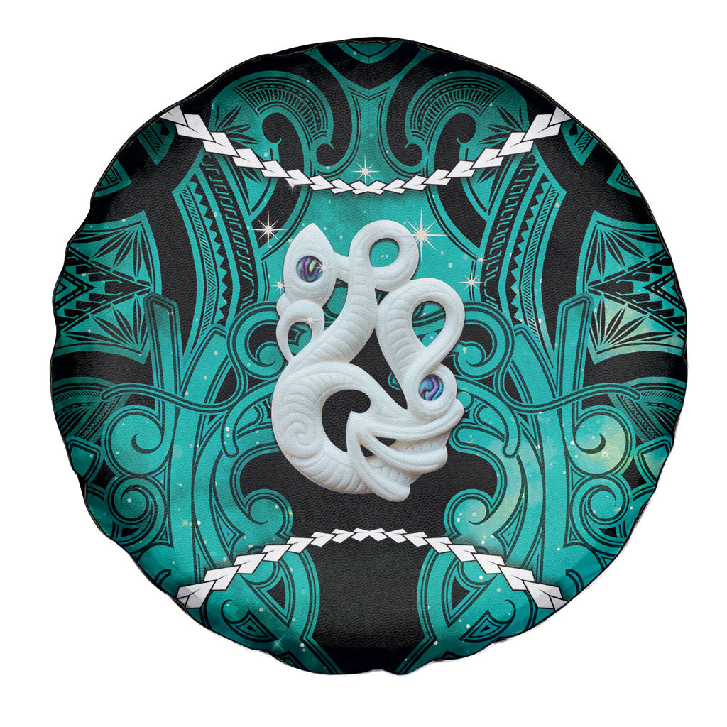 Maori Matariki Manaia Turquoise Spare Tire Cover Maori Kowhaiwhai Pattern Galaxy LT01 - Polynesian Pride