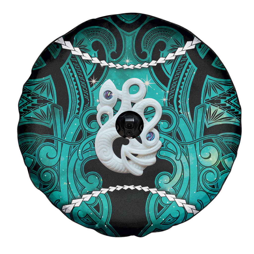 Maori Matariki Manaia Turquoise Spare Tire Cover Maori Kowhaiwhai Pattern Galaxy LT01 - Polynesian Pride