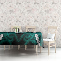 Maori Matariki Manaia Turquoise Tablecloth Maori Kowhaiwhai Pattern Galaxy