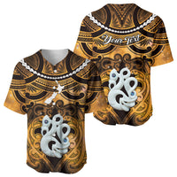 Personalised Maori Matariki Manaia Kowhai Baseball Jersey Maori Kowhaiwhai Pattern Galaxy