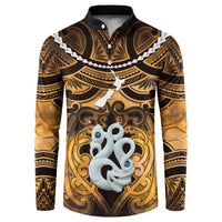 Personalised Maori Matariki Manaia Kowhai Button Sweatshirt Maori Kowhaiwhai Pattern Galaxy