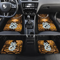 Personalised Maori Matariki Manaia Kowhai Car Mats Maori Kowhaiwhai Pattern Galaxy LT01 Set 4pcs Yellow - Polynesian Pride