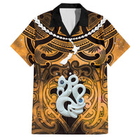 Personalised Maori Matariki Manaia Kowhai Family Matching Off Shoulder Maxi Dress and Hawaiian Shirt Maori Kowhaiwhai Pattern Galaxy