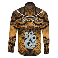 Personalised Maori Matariki Manaia Kowhai Family Matching Off Shoulder Short Dress and Hawaiian Shirt Maori Kowhaiwhai Pattern Galaxy LT01 - Polynesian Pride
