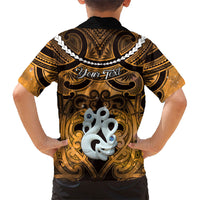 Personalised Maori Matariki Manaia Kowhai Family Matching Summer Maxi Dress and Hawaiian Shirt Maori Kowhaiwhai Pattern Galaxy