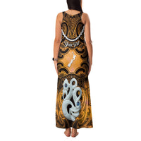 Personalised Maori Matariki Manaia Kowhai Family Matching Tank Maxi Dress and Hawaiian Shirt Maori Kowhaiwhai Pattern Galaxy