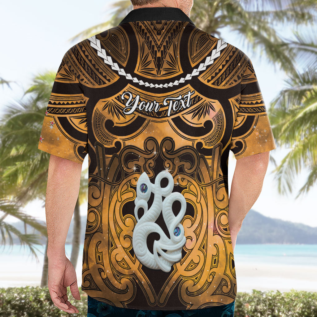 Personalised Maori Matariki Manaia Kowhai Hawaiian Shirt Maori Kowhaiwhai Pattern Galaxy