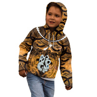 Personalised Maori Matariki Manaia Kowhai Kid Hoodie Maori Kowhaiwhai Pattern Galaxy