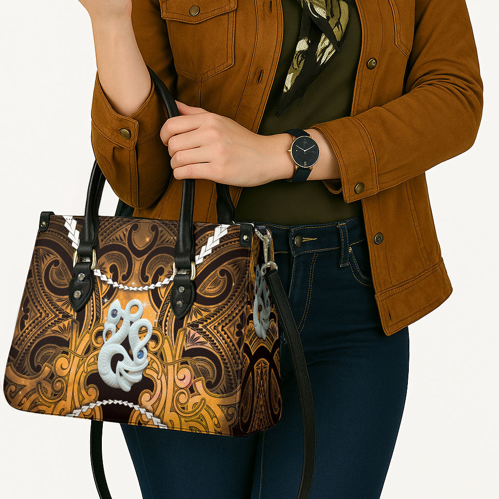 Maori Matariki Manaia Kowhai Leather Bag Maori Kowhaiwhai Pattern Galaxy LT01 - Polynesian Pride