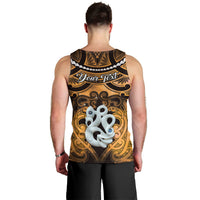 Personalised Maori Matariki Manaia Kowhai Men Tank Top Maori Kowhaiwhai Pattern Galaxy LT01 - Polynesian Pride