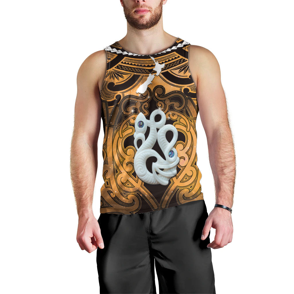 Personalised Maori Matariki Manaia Kowhai Men Tank Top Maori Kowhaiwhai Pattern Galaxy LT01 - Polynesian Pride