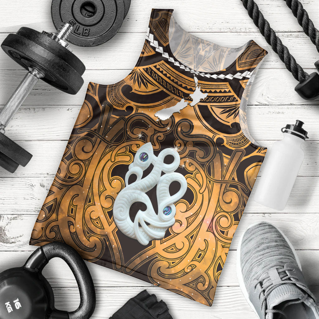 Personalised Maori Matariki Manaia Kowhai Men Tank Top Maori Kowhaiwhai Pattern Galaxy LT01 - Polynesian Pride