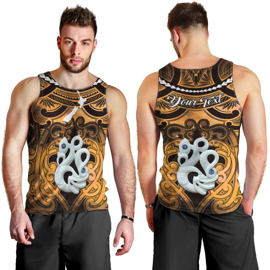 Personalised Maori Matariki Manaia Kowhai Men Tank Top Maori Kowhaiwhai Pattern Galaxy LT01 - Polynesian Pride