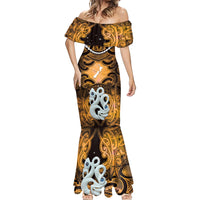 Personalised Maori Matariki Manaia Kowhai Mermaid Dress Maori Kowhaiwhai Pattern Galaxy