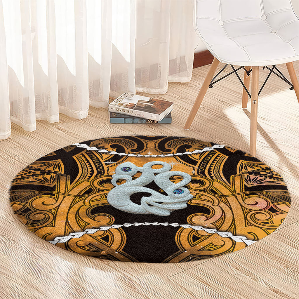 Maori Matariki Manaia Kowhai Round Carpet Maori Kowhaiwhai Pattern Galaxy