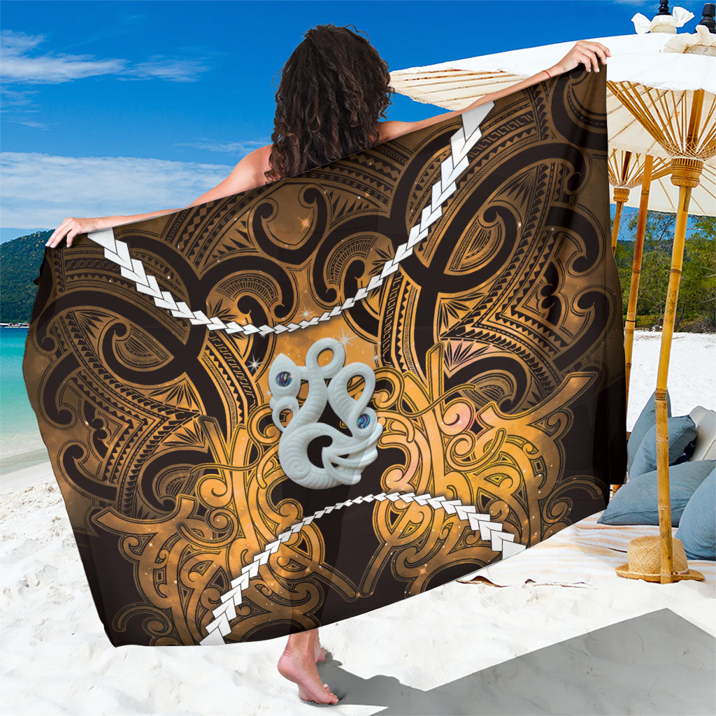 Maori Matariki Manaia Kowhai Sarong Maori Kowhaiwhai Pattern Galaxy LT01 One Size 44 x 66 inches Yellow - Polynesian Pride