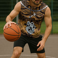 Personalised Maori Matariki Manaia Kowhai Sleeveless Hoodie Maori Kowhaiwhai Pattern Galaxy