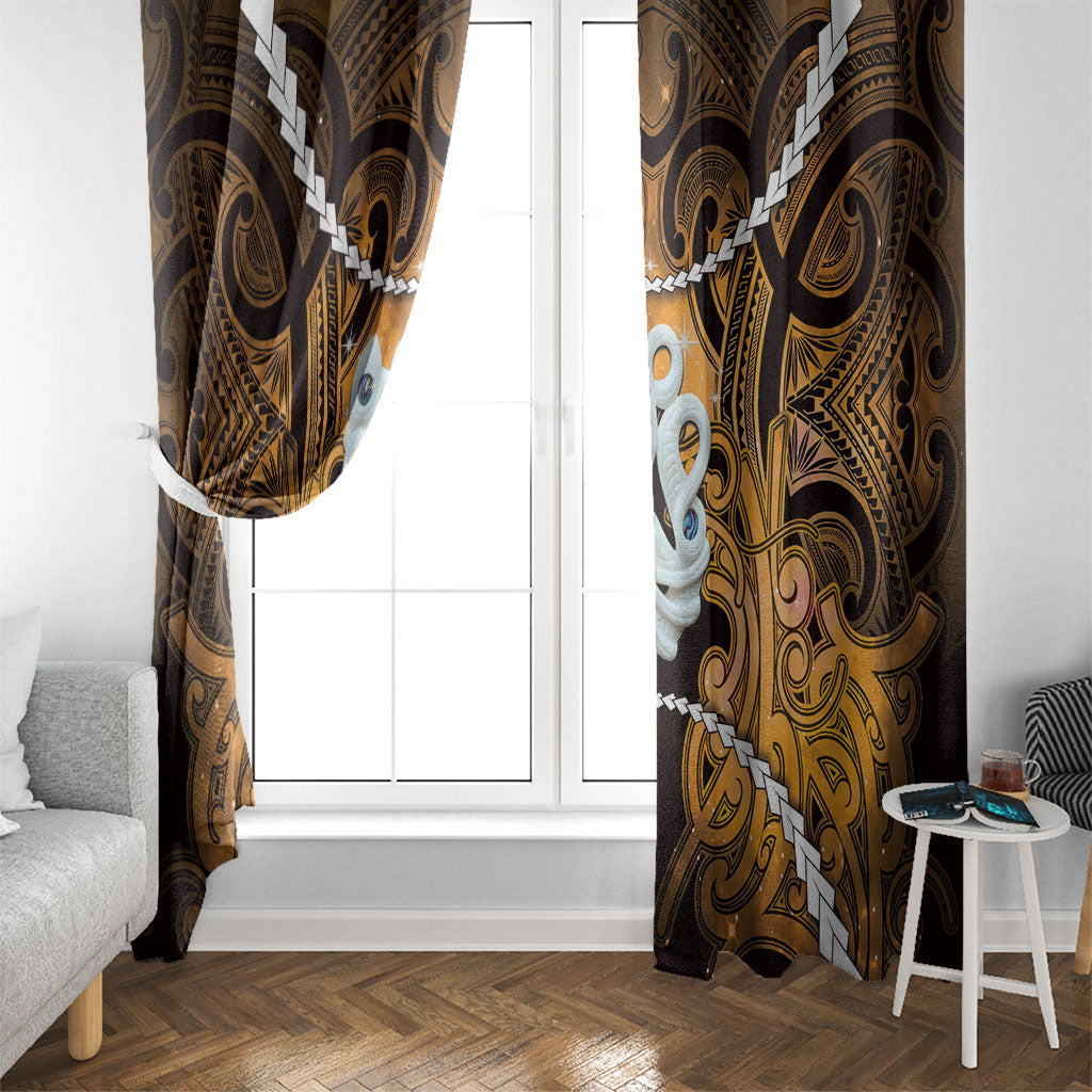 Maori Matariki Manaia Kowhai Window Curtain Maori Kowhaiwhai Pattern Galaxy LT01 - Polynesian Pride