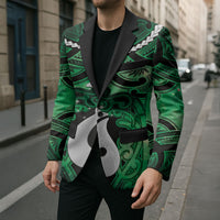 Personalised Maori Matariki Hei Matau Kakariki Blazer Maori Kowhaiwhai Pattern Galaxy