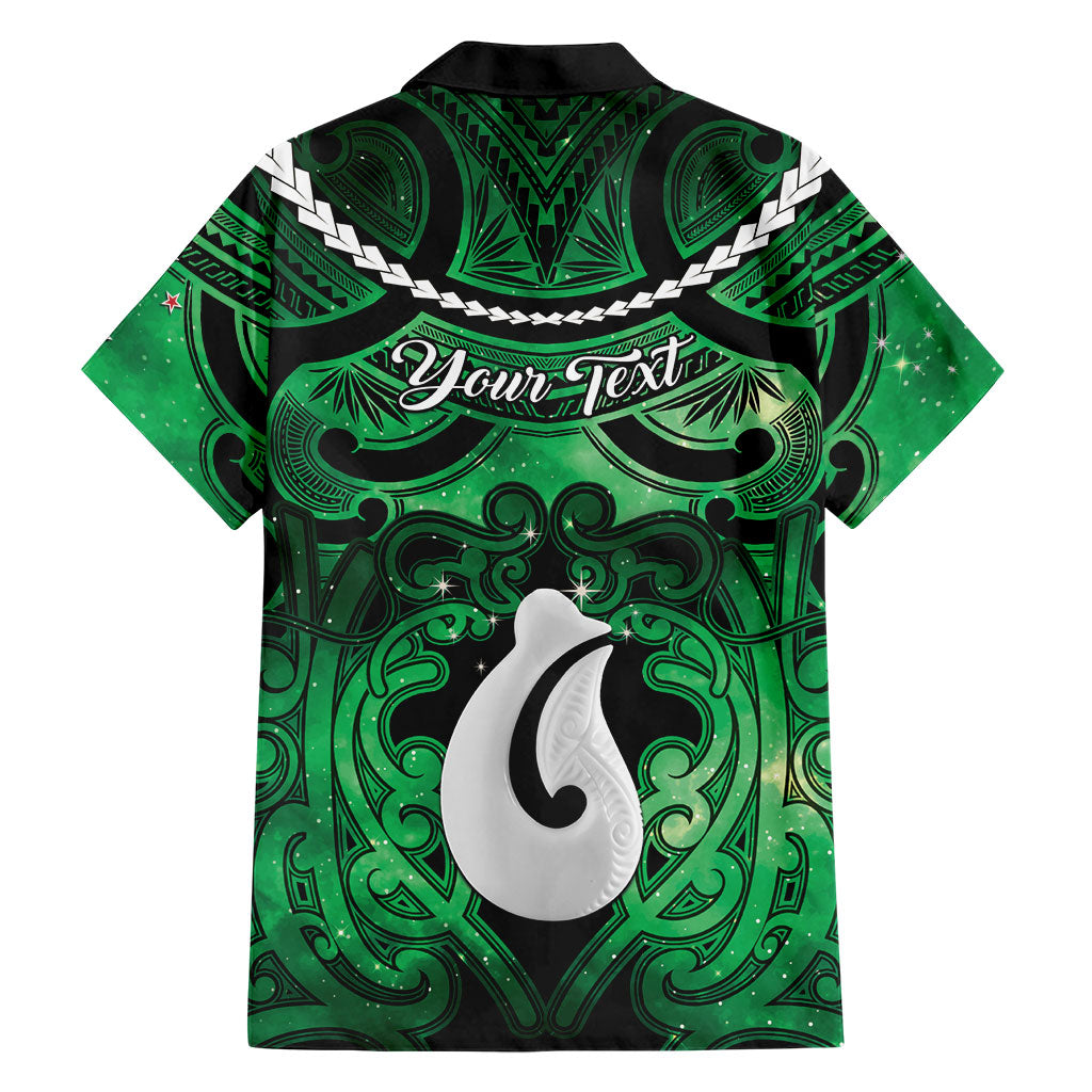Personalised Maori Matariki Hei Matau Kakariki Family Matching Off Shoulder Maxi Dress and Hawaiian Shirt Maori Kowhaiwhai Pattern Galaxy LT01 - Polynesian Pride