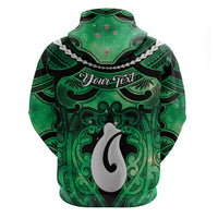 Personalised Maori Matariki Hei Matau Kakariki Hoodie Maori Kowhaiwhai Pattern Galaxy