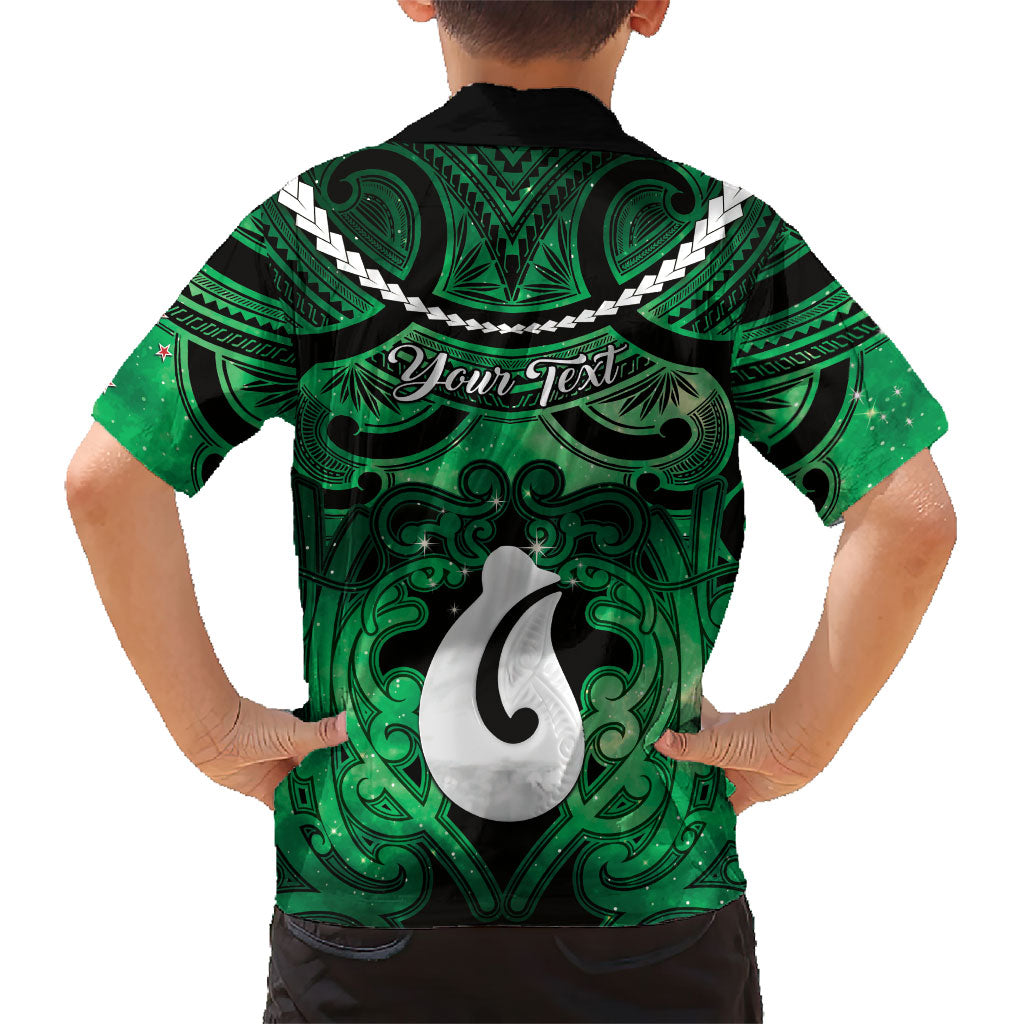 Personalised Maori Matariki Hei Matau Kakariki Kid Hawaiian Shirt Maori Kowhaiwhai Pattern Galaxy LT01 - Polynesian Pride
