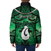 Personalised Maori Matariki Hei Matau Kakariki Padded Jacket Maori Kowhaiwhai Pattern Galaxy LT01 - Polynesian Pride