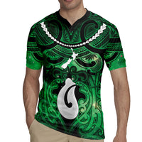 Personalised Maori Matariki Hei Matau Kakariki Rugby Jersey Maori Kowhaiwhai Pattern Galaxy