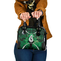 Maori Matariki Hei Matau Kakariki Shoulder Handbag Maori Kowhaiwhai Pattern Galaxy LT01 One Size Green - Polynesian Pride