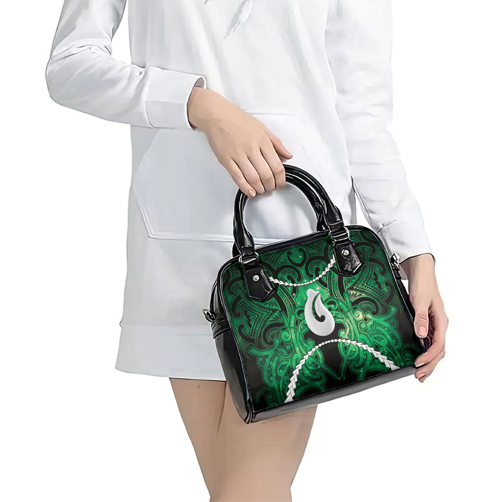 Maori Matariki Hei Matau Kakariki Shoulder Handbag Maori Kowhaiwhai Pattern Galaxy LT01 - Polynesian Pride