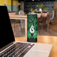 Personalised Maori Matariki Hei Matau Kakariki Skinny Tumbler Maori Kowhaiwhai Pattern Galaxy LT01 - Polynesian Pride