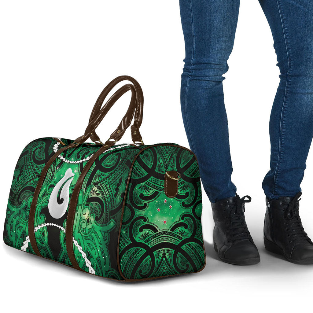 Maori Matariki Hei Matau Kakariki Travel Bag Maori Kowhaiwhai Pattern Galaxy