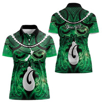 Personalised Maori Matariki Hei Matau Kakariki Women Polo Shirt Maori Kowhaiwhai Pattern Galaxy LT01 - Polynesian Pride
