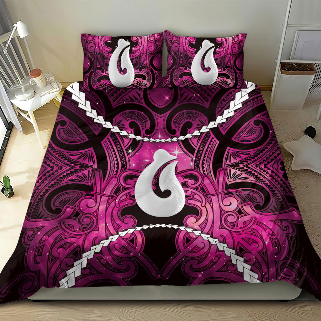 Maori Matariki Hei Matau Mawhero Bedding Set Maori Kowhaiwhai Pattern Galaxy