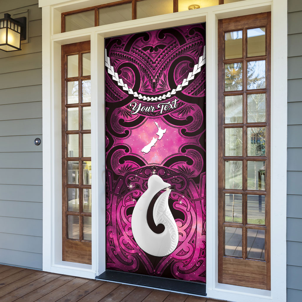 Personalised Maori Matariki Hei Matau Mawhero Door Cover Maori Kowhaiwhai Pattern Galaxy